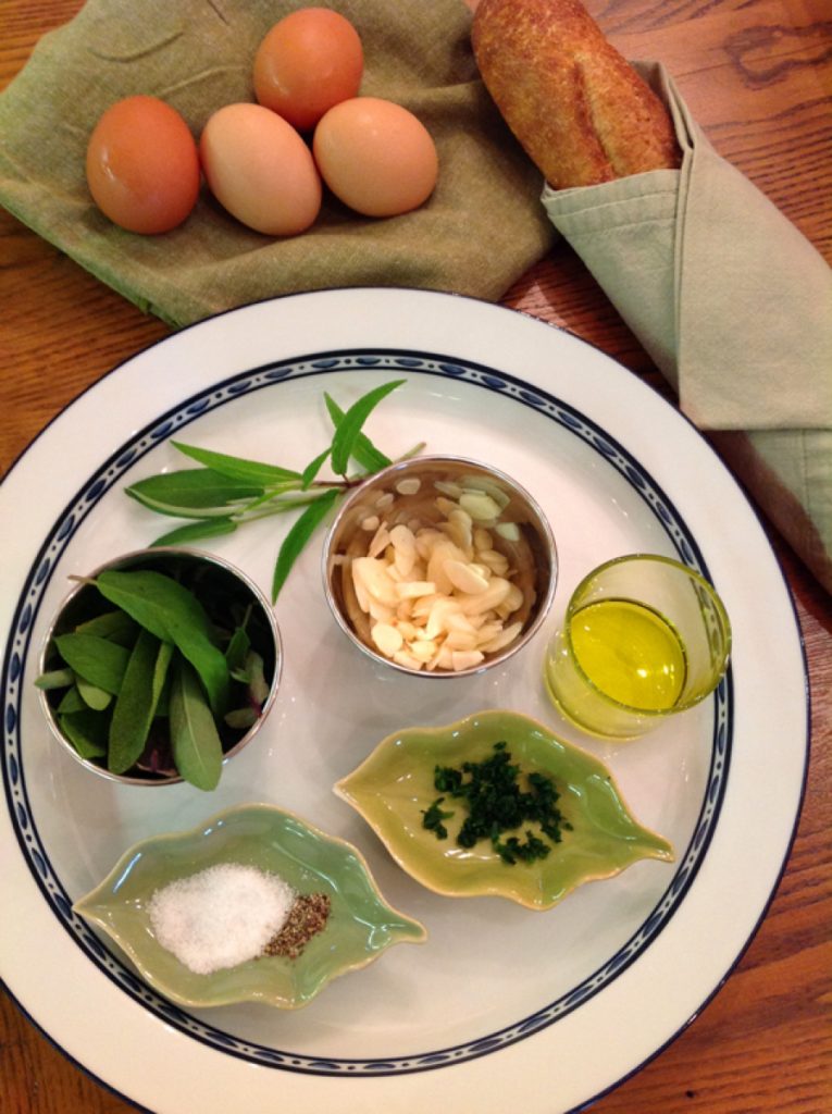 Country Style Garlic Soup with Poached Egg