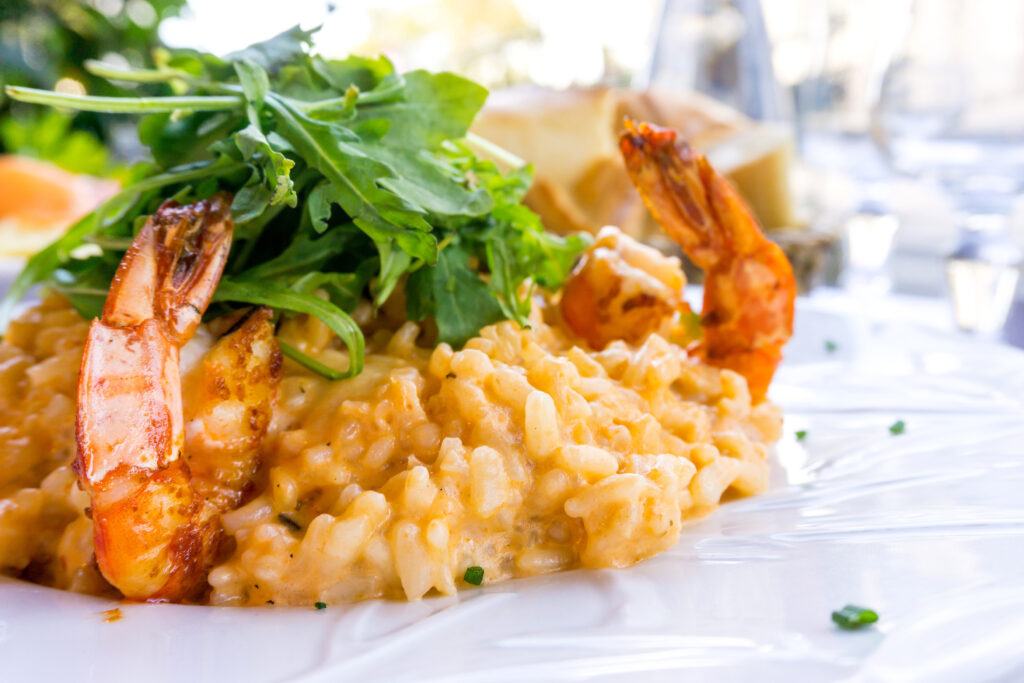 Chef Nicot’s Saffron Risotto (Risotto Milanese) with Scampi